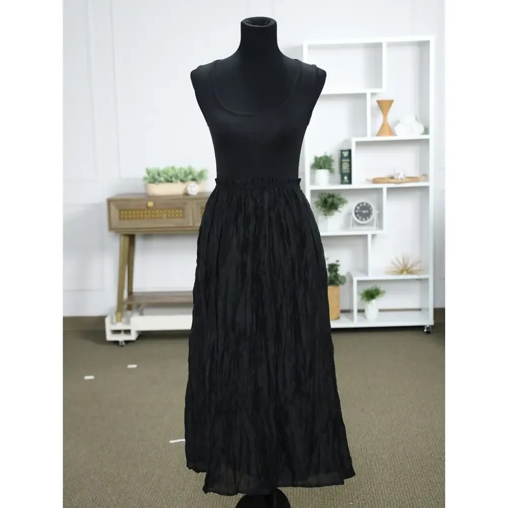 J.Crew Black Mixed Media Ribbed Tank Maxi Dress XXS Cotton Capsule Quiet Luxury